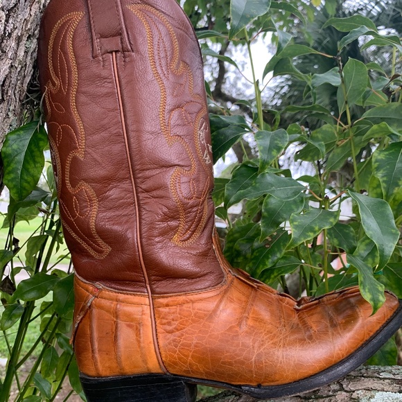WILD WEST VAQUERO CAIMAN LEATHER BOOTS SZ 9 - Picture 1 of 13
